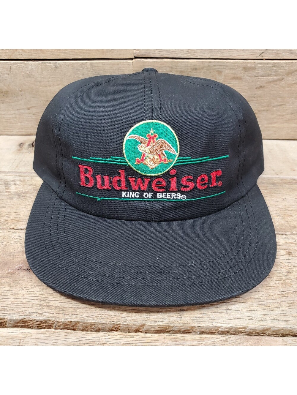 Vintage Budweiser King of Beers Snapback Hat Black Made In USA